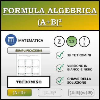 Tetramino: Formula algebrica (A+B)², semplificazione (numeri decimali)