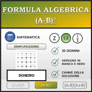 Domino: Formula algebrica (A-B)², semplificazione (numeri decimali)