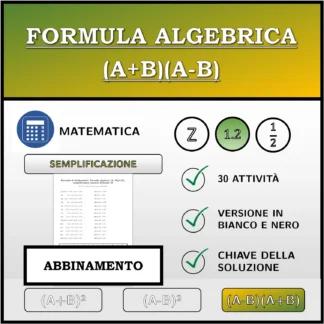 Esercizio di abbinamento: Formula algebrica (A+B)(A-B), semplificazione (numeri decimali)