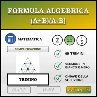 Trimino: Formula algebrica (A+B)(A-B), semplificazione (numeri decimali)