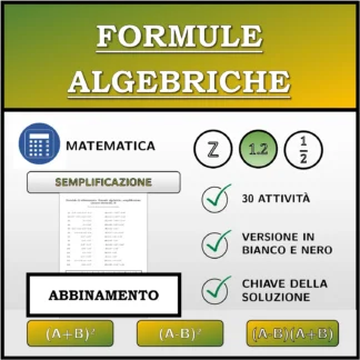 Esercizio di abbinamento: Formule algebriche, semplificazione (numeri decimali)