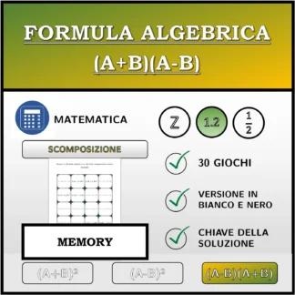 Memory: Formula algebrica (A+B)(A-B), scomposizione (numeri decimali)