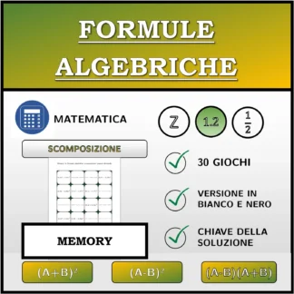 Memory: Formule algebriche, scomposizione (numeri decimali)