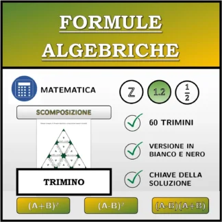 Trimino: Formule algebriche, scomposizione (numeri decimali)