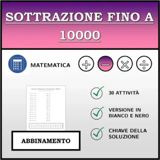 Esercizio di abbinamento: Sottrazione fino a 10000