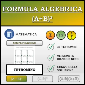 Tetramino: Formula algebrica (A+B)², semplificazione (frazioni)