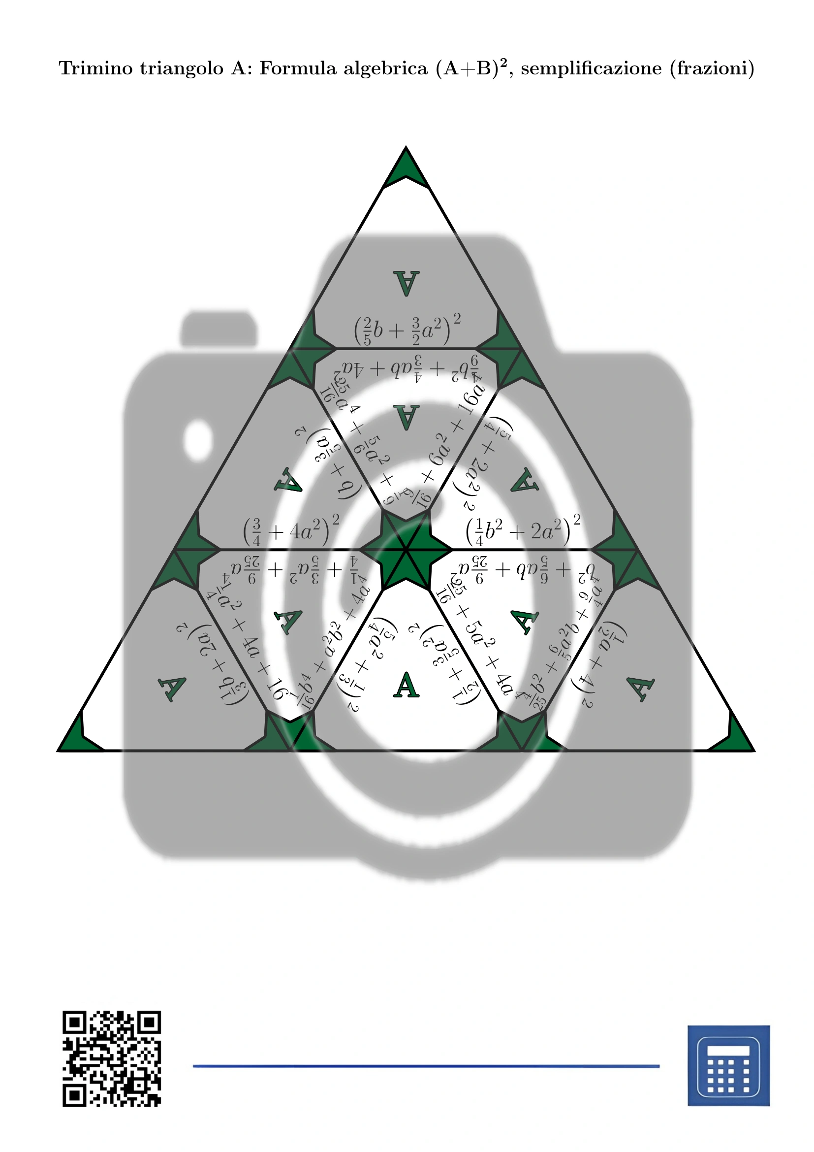 Trimino: Formula algebrica (A+B)², semplificazione (frazioni) - immagine 2