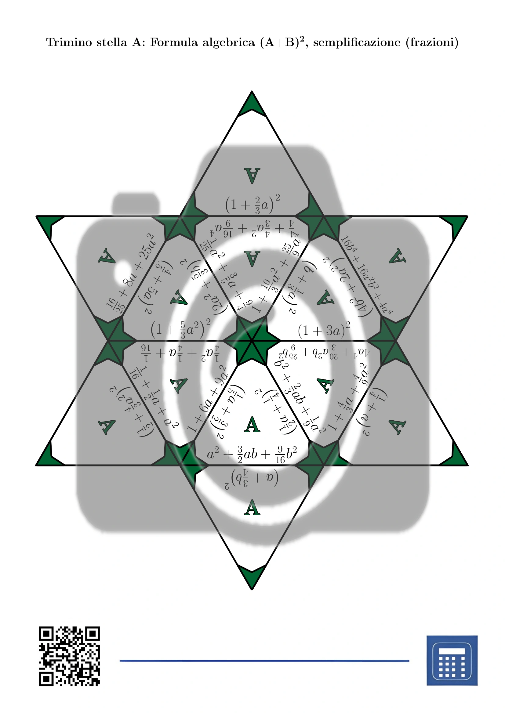 Trimino: Formula algebrica (A+B)², semplificazione (frazioni) - immagine 4