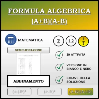 Esercizio di abbinamento: Formula algebrica (A+B)(A-B), semplificazione (frazioni)