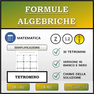 Tetramino: Formule algebriche, semplificazione (frazioni)