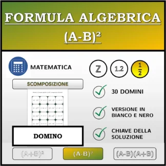 Domino: Formula algebrica (A-B)², scomposizione (frazioni)