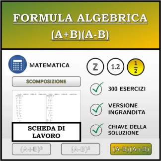 Scheda di lavoro: Formula algebrica (A+B)(A-B), scomposizione (frazioni)