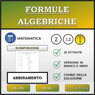 Esercizio di abbinamento: Formule algebriche, scomposizione (frazioni)