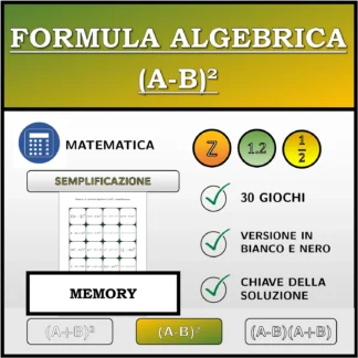Memory: Formula algebrica (A-B)², semplificazione