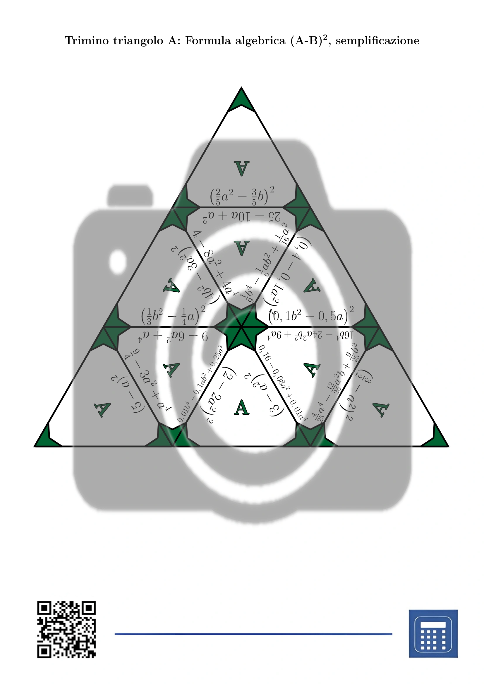 Trimino: Formula algebrica (A-B)², semplificazione - immagine 2