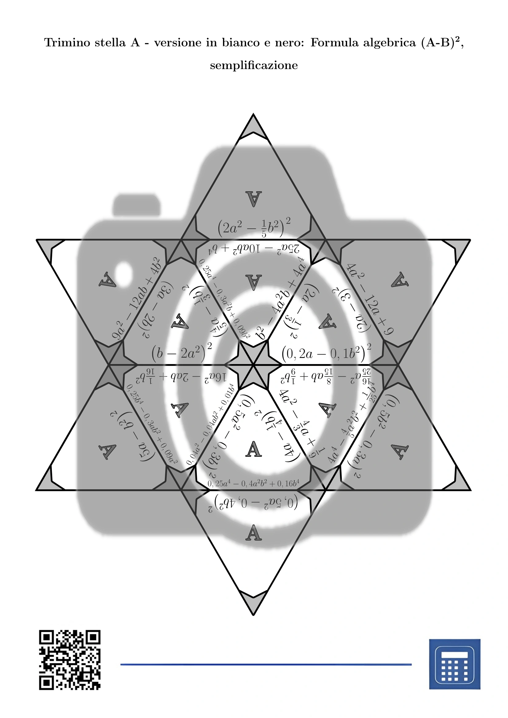 Trimino: Formula algebrica (A-B)², semplificazione - immagine 5