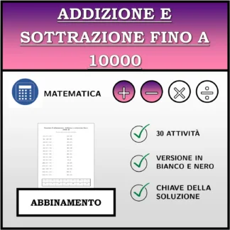 Esercizio di abbinamento: Addizione e sottrazione fino a 10000