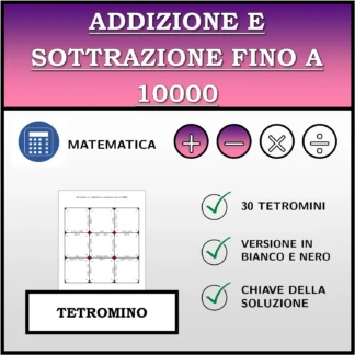 Tetramino: Addizione e sottrazione fino a 10000