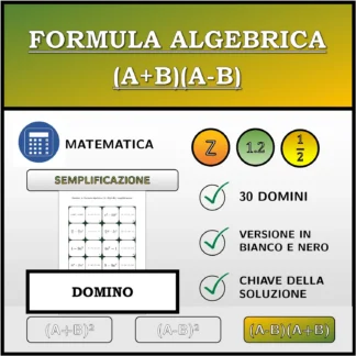 Domino: Formula algebrica (A+B)(A-B), semplificazione