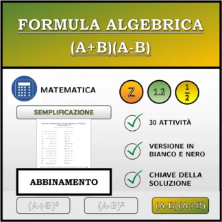 Esercizio di abbinamento: Formula algebrica (A+B)(A-B), semplificazione