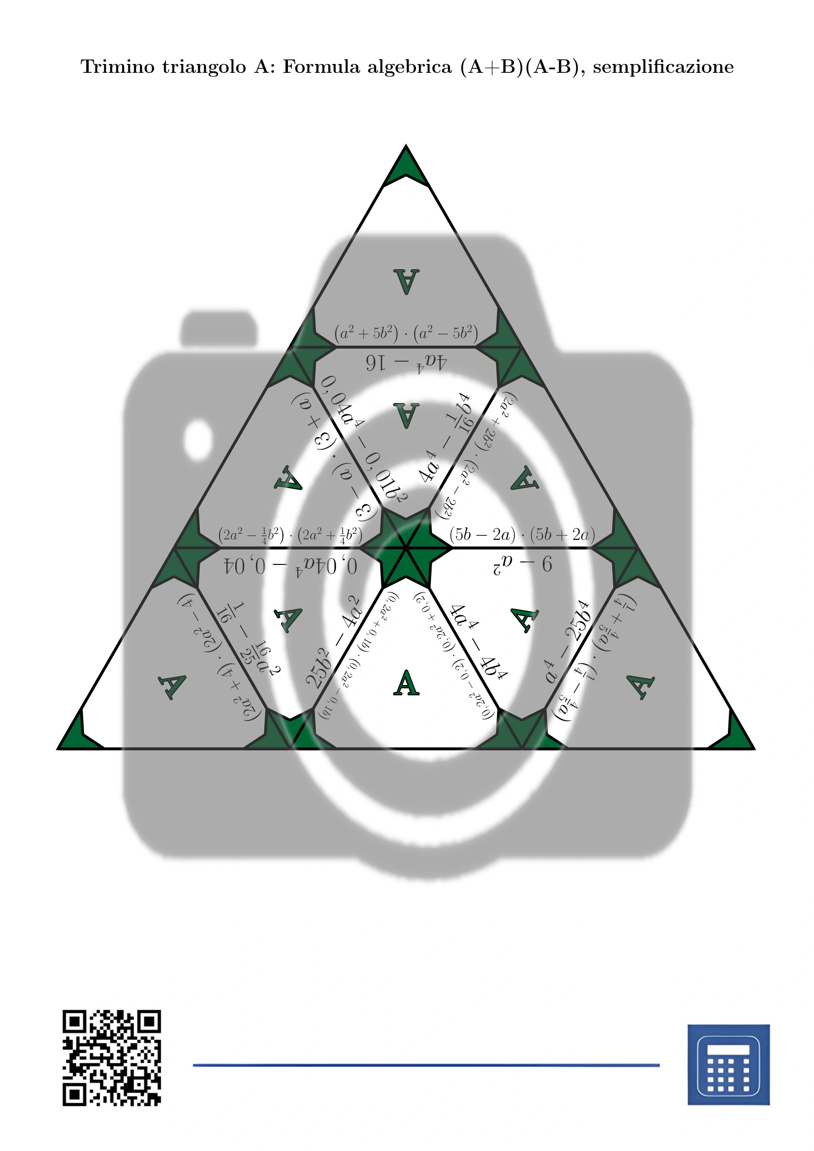 Trimino: Formula algebrica (A+B)(A-B), semplificazione - immagine 2