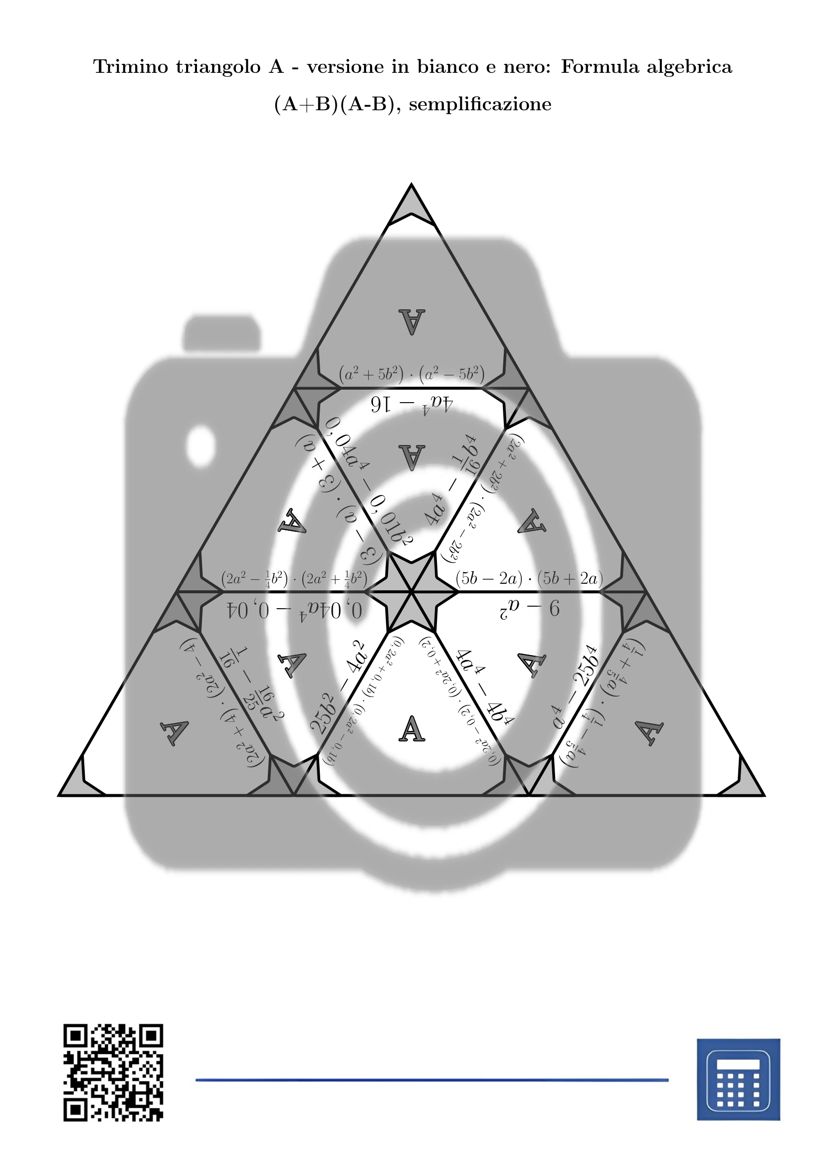 Trimino: Formula algebrica (A+B)(A-B), semplificazione - immagine 3