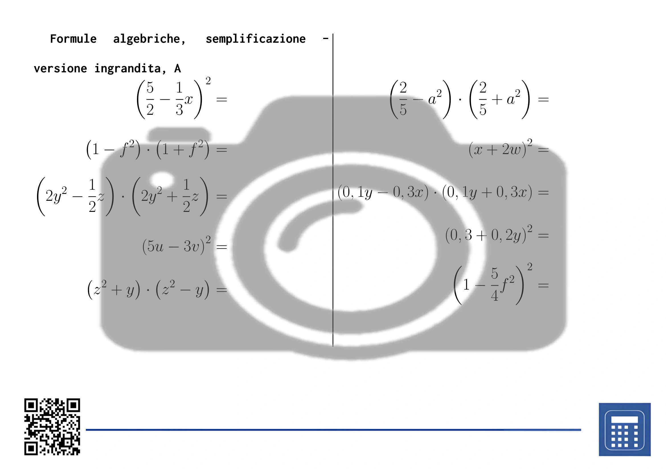 Scheda di lavoro: Formule algebriche, semplificazione - immagine 3