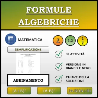 Esercizio di abbinamento: Formule algebriche, semplificazione