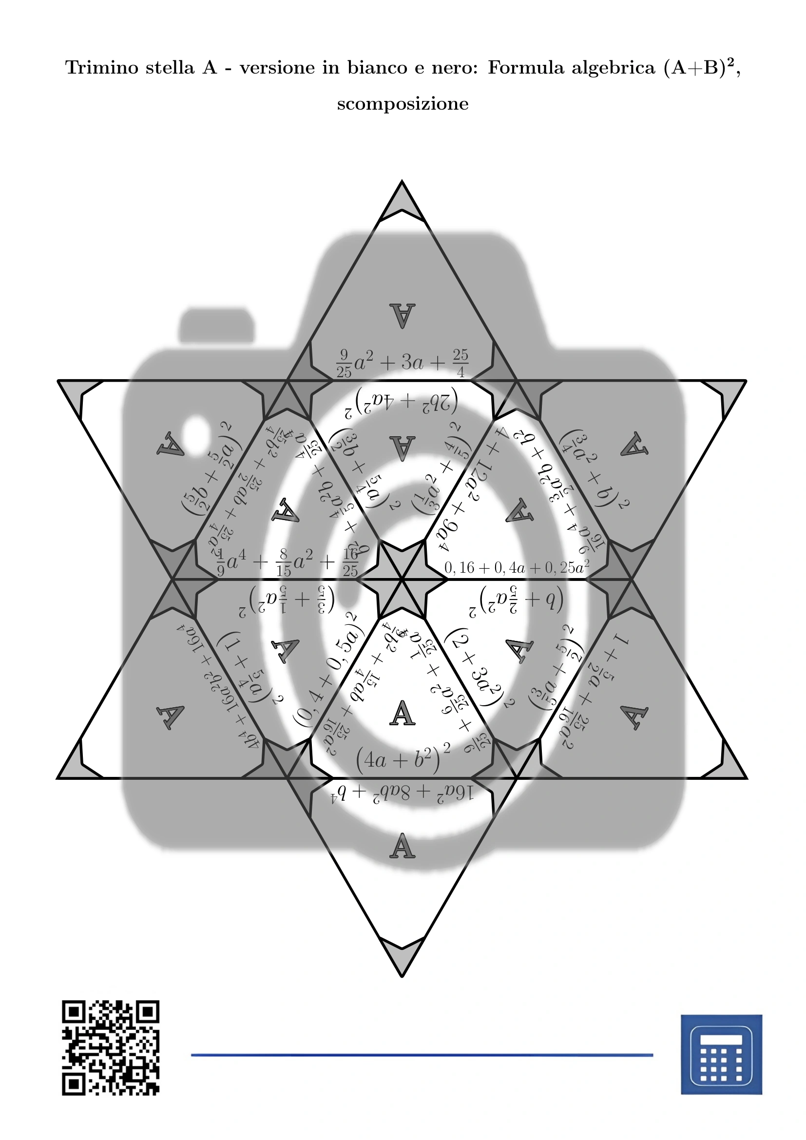 Trimino: Formula algebrica (A+B)², scomposizione - immagine 5