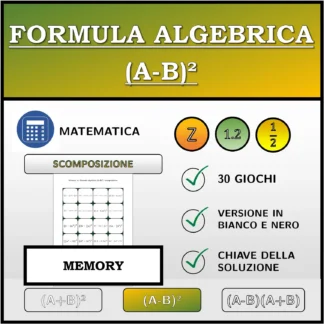 Memory: Formula algebrica (A-B)², scomposizione