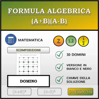 Domino: Formula algebrica (A+B)(A-B), scomposizione
