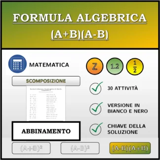 Esercizio di abbinamento: Formula algebrica (A+B)(A-B), scomposizione