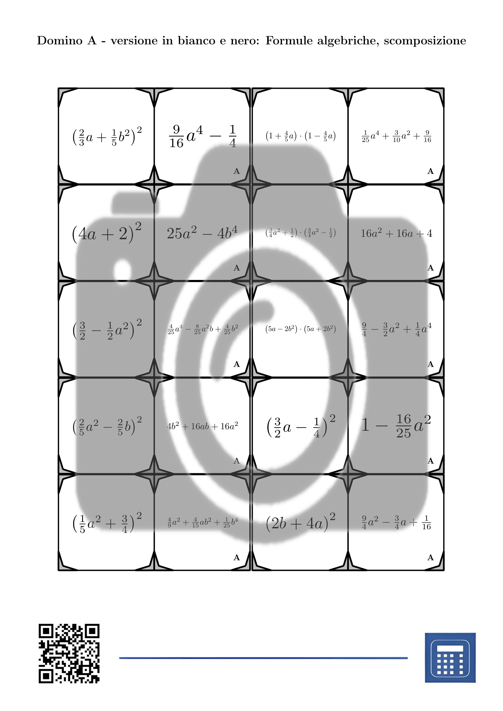 Domino: Formule algebriche, scomposizione - immagine 3