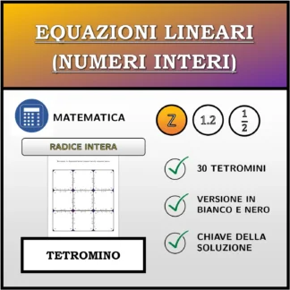 Tetramino: Equazioni lineari (numeri interi), soluzione intera