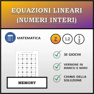 Memory: Equazioni lineari (numeri interi)