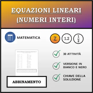Esercizio di abbinamento: Equazioni lineari (numeri interi)
