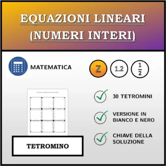 Tetramino: Equazioni lineari (numeri interi)