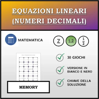 Memory: Equazioni lineari (numeri decimali)