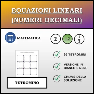 Tetramino: Equazioni lineari (numeri decimali)