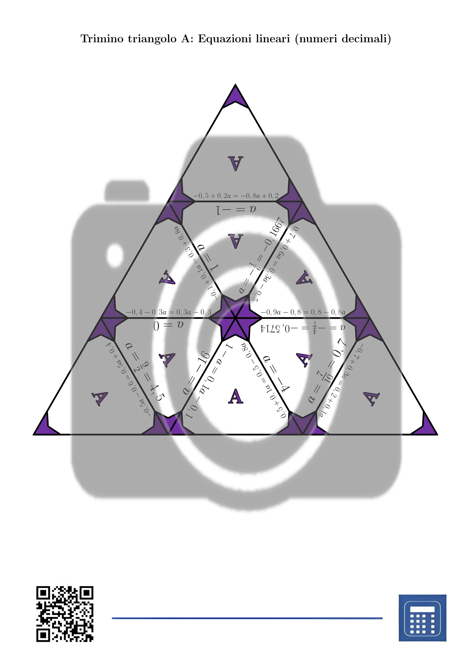 Trimino: Equazioni lineari (numeri decimali) - immagine 2