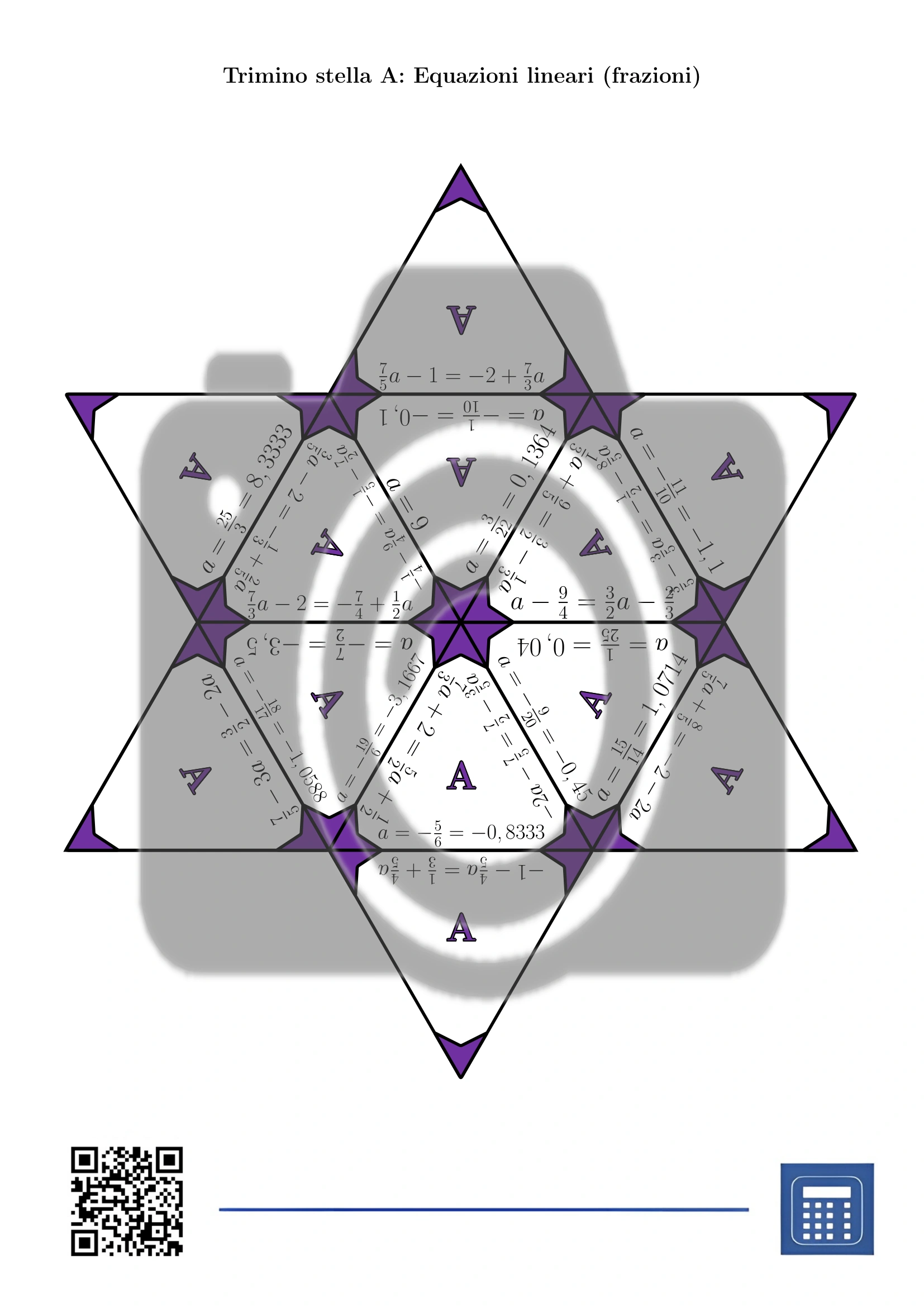Trimino: Equazioni lineari (frazioni) - immagine 4