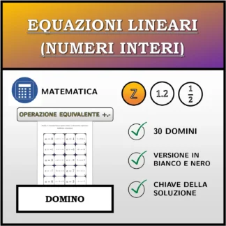 Domino: Equazioni lineari (numeri interi), trasformazione equivalente (addizione, sottrazione)
