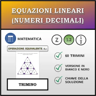 Trimino: Equazioni lineari (numeri decimali), trasformazione equivalente (addizione, sottrazione)