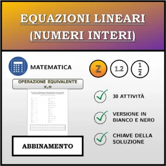 Esercizio di abbinamento: Equazioni lineari (numeri interi), trasformazione equivalente (moltiplicazione, divisione)