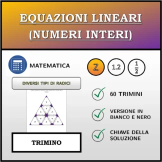 Trimino: Equazioni lineari (numeri interi), diversi tipi di soluzioni