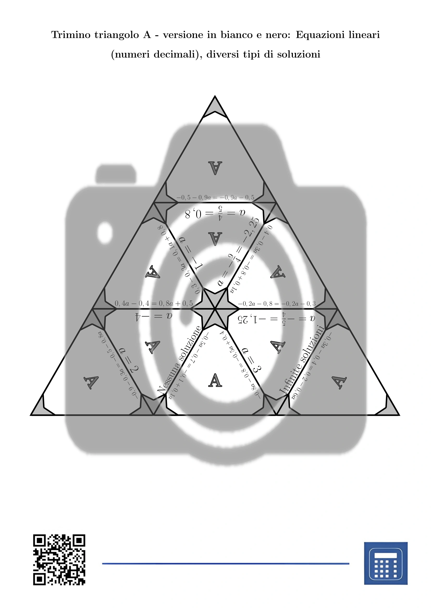 Trimino: Equazioni lineari (numeri decimali), diversi tipi di soluzioni - immagine 3