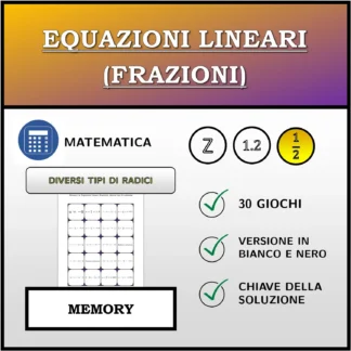 Memory: Equazioni lineari (frazioni), diversi tipi di soluzioni