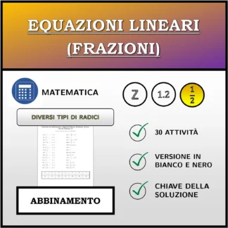 Esercizio di abbinamento: Equazioni lineari (frazioni), diversi tipi di soluzioni