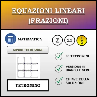 Tetramino: Equazioni lineari (frazioni), diversi tipi di soluzioni