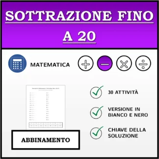 Esercizio di abbinamento: Sottrazione fino a 20